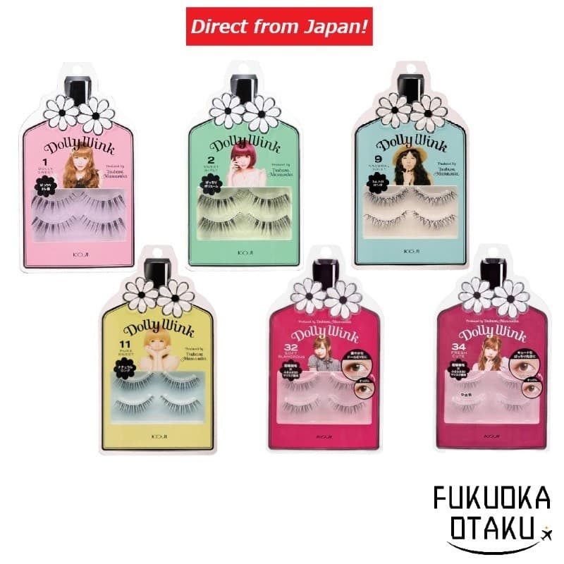 Cílios Postiços KOJI Dolly Wink 2 Pares Para Cílios Superiores Maquiagem dos Olhos 6 Tipos【Direto do Japão】