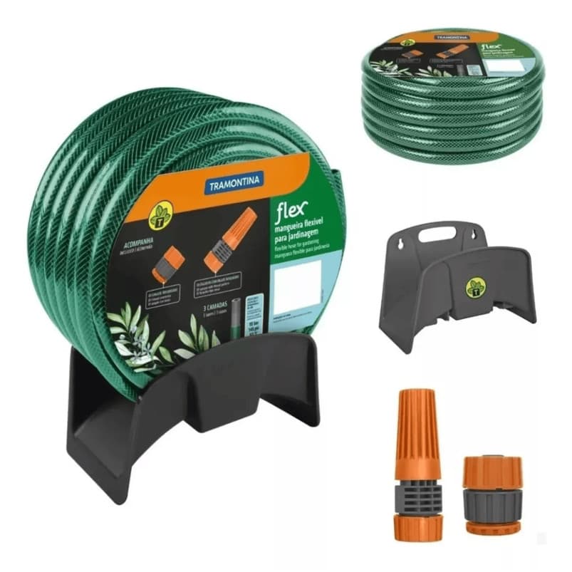 Mangueira de Jardim Tramontina Flex com Suporte 10 Mt