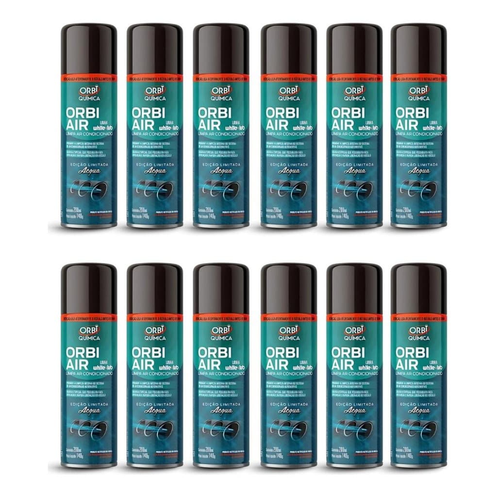 Kit 12 Sprays Limpa Ar Condicionado Automotivo Orbi-air