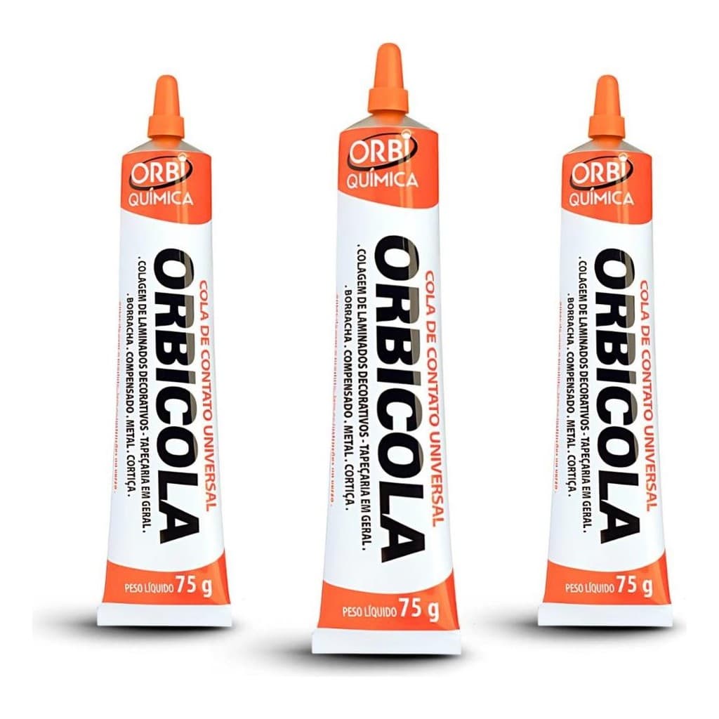 Kit 3 Colas Adesivo De Contato Sapateiro Âmbar 75g Orbi