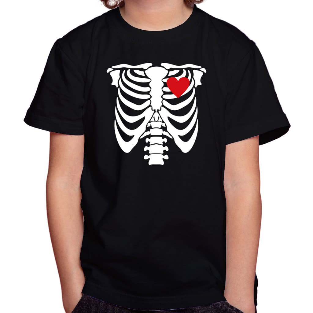 Camiseta Camisa Blusa Infantil Juvenil Para Menino Menina Unissex 100% Algodão Halloween Dia das bruxas Esqueleto m1