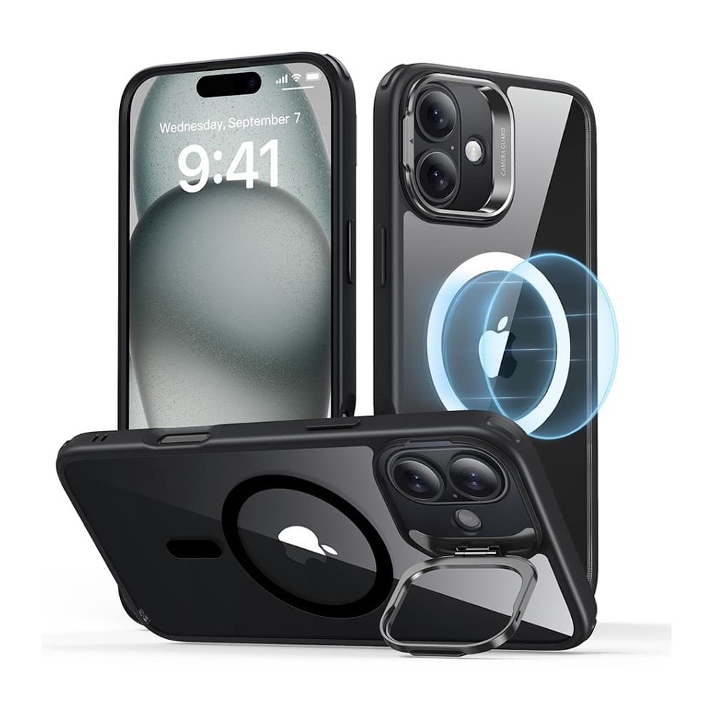 Capa iPhone 16 Plus Esr com Suporte Stash Preto Clear