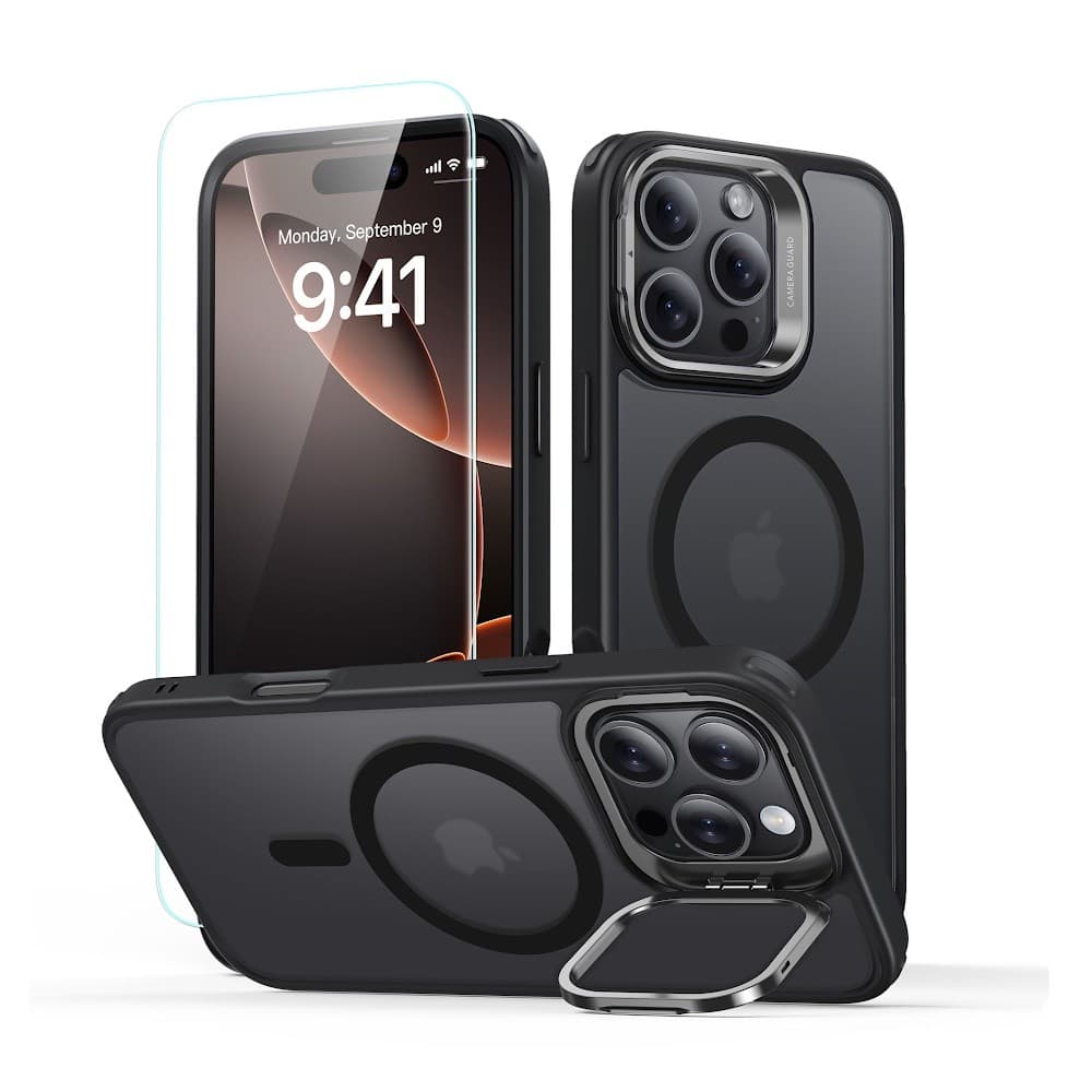 Capa Stash Stand + Película Vidro Esr para iPhone 16 Pro