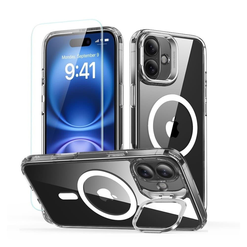 Capa Stash Stand + Película de Vidro Esr para iPhone 16