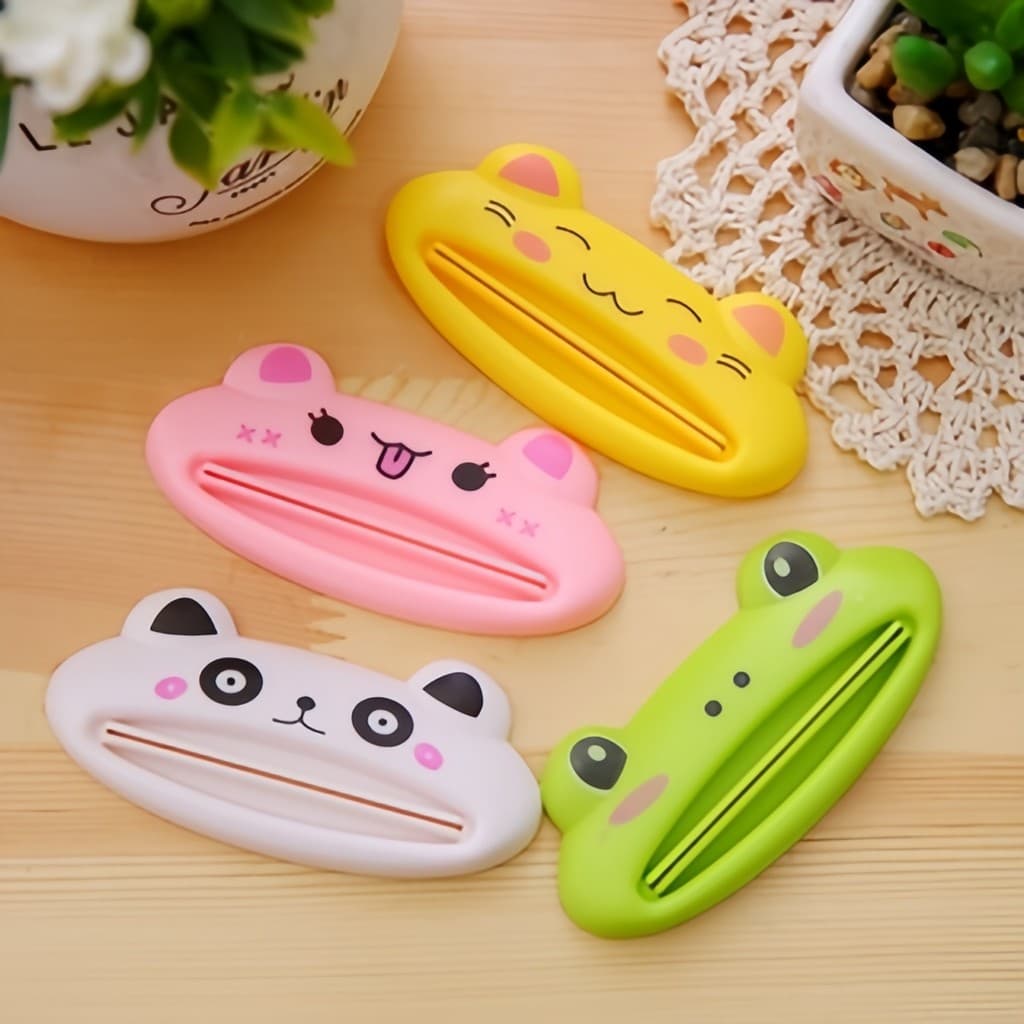 Dispensador De Pasta De Dente Multifuncional Em Formato De Animal Fofo Para Banheiro / Limpeza Facial