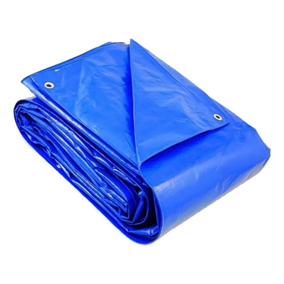 Lona 4x4m Azul  Uso Geral, Sol E Chuva Leve