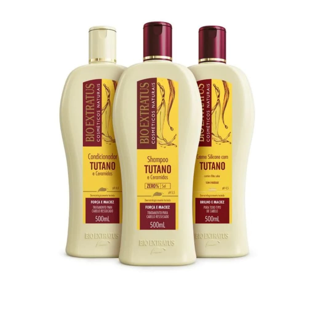 Kit Bio Extratus Original Tutano (500mL) Shampoo + Condicionador + Creme de Silicone