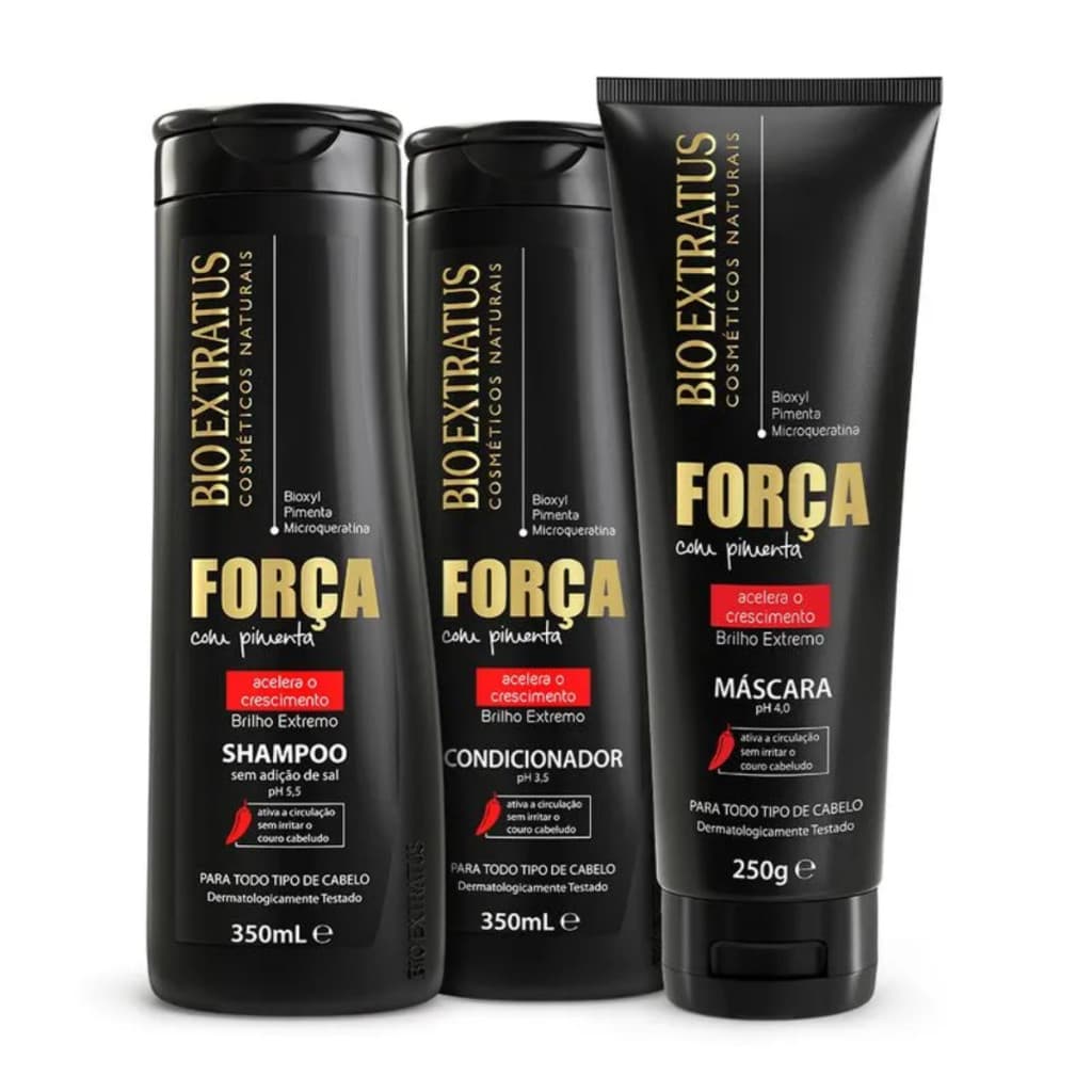 Kit Força Bio Extratus Original Shampoo 350ml + Condicionador 350ml + Máscara 250g