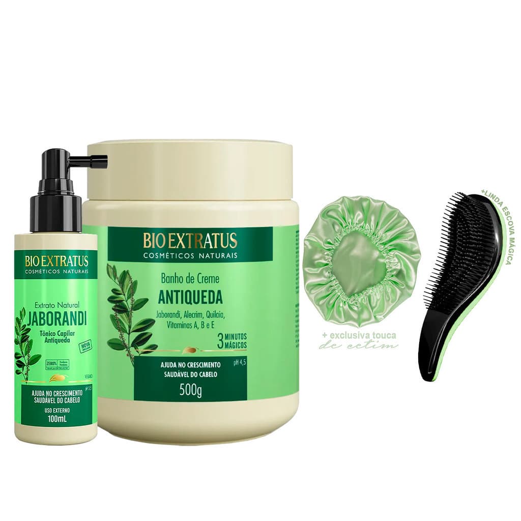 Kit Antiqueda Bio Extratus Original Máscara 500g + Tônico + Escova/Touca