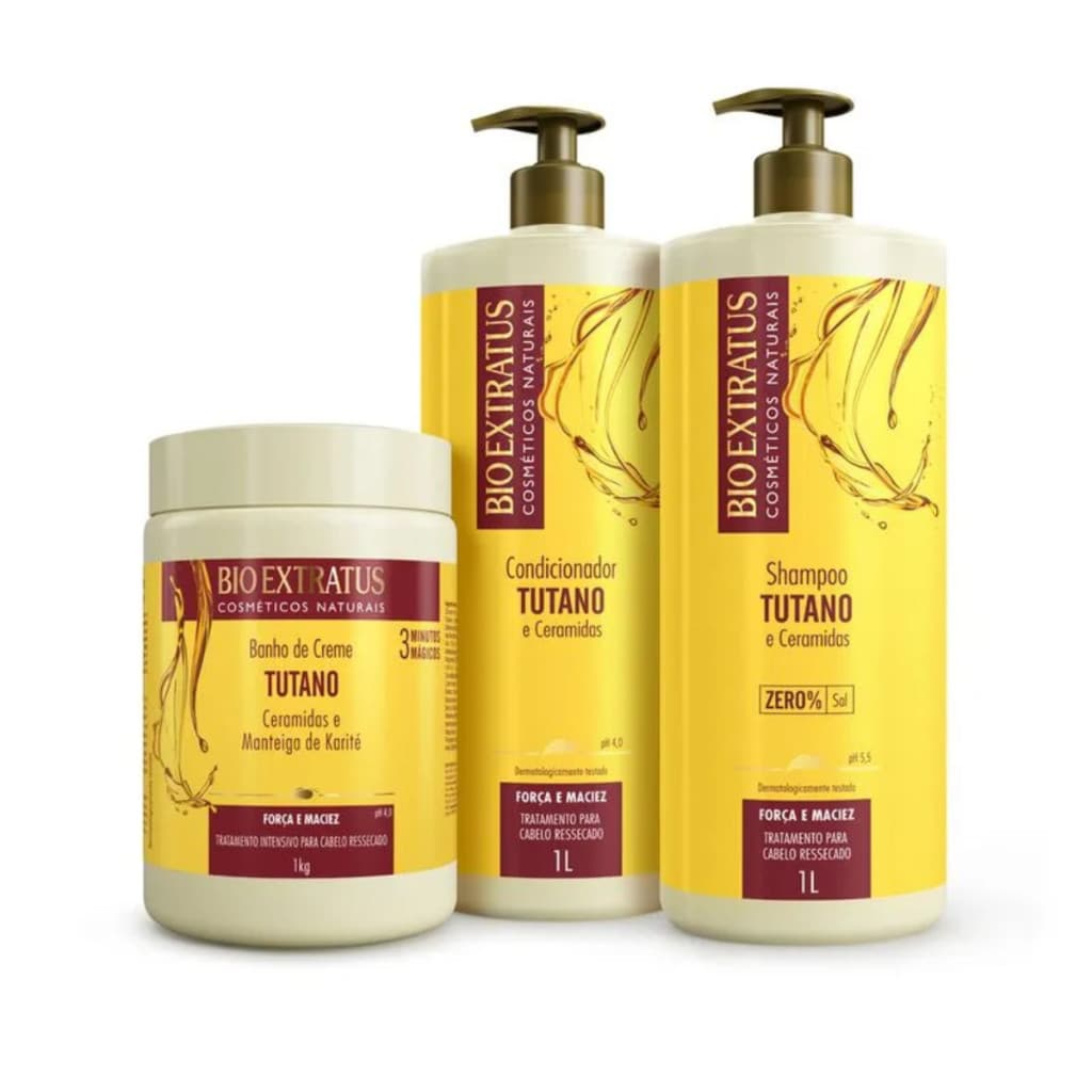 Kit Tutano Bio Extratus Original (1L/Kg) Shampoo + Condicionador + Banho de Creme