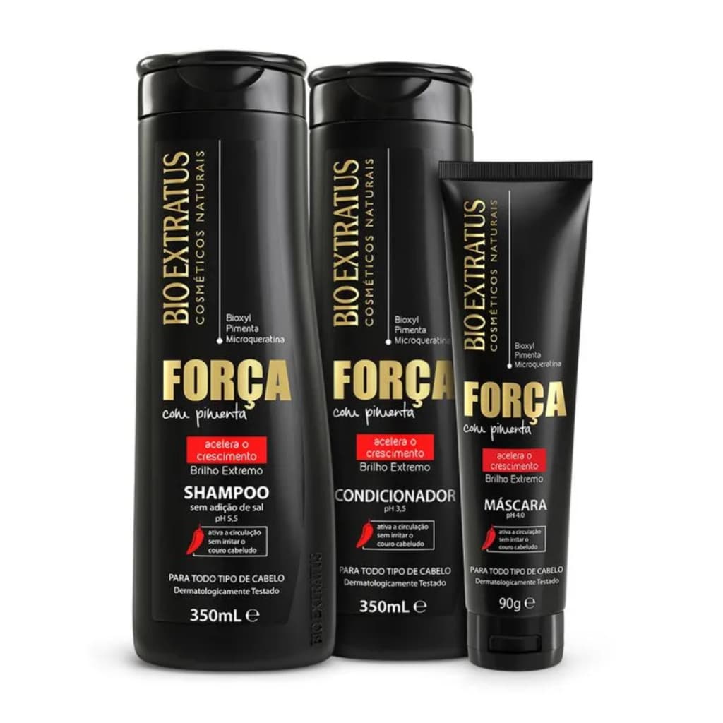 Kit Bio Extratus Original Força Shampoo + Condicionador 350ml + Máscara 90g