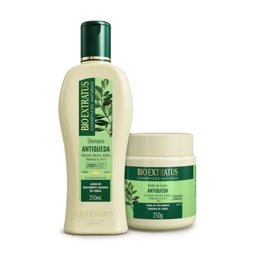 Kit Antiqueda Bio Extratus Original Jaborandi  Shampoo e Banho de Creme 250g