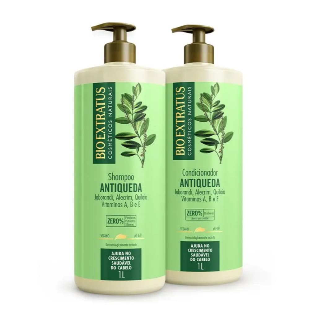 Kit Bio Extratus Original Jaborandi Antiqueda Shampoo + Cond. 1L