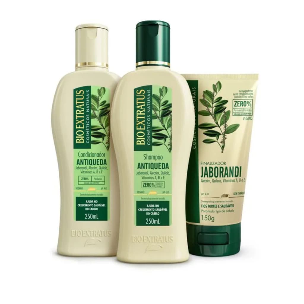 Kit Bio Extratus Original Antiqueda Jaborandi 250ml Shampoo, Condicionador e Finalizador