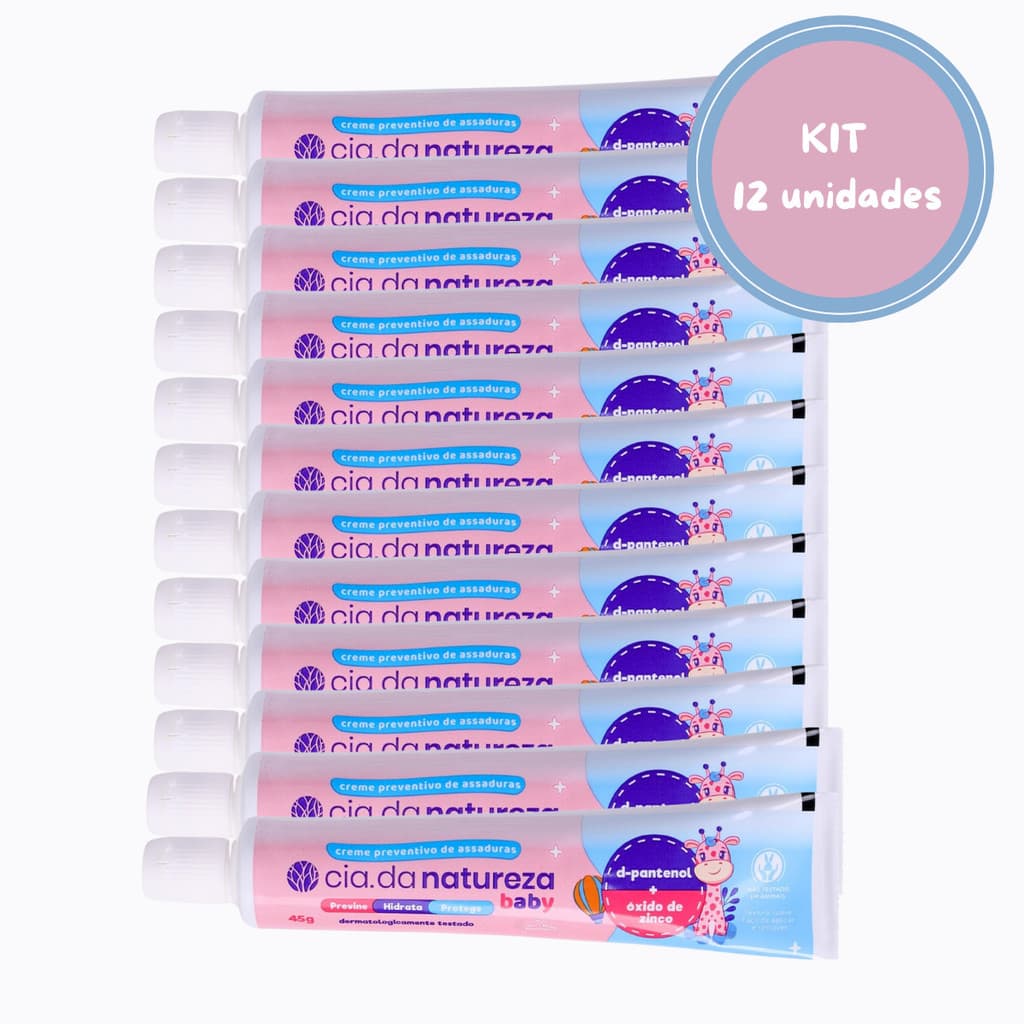 Kit C/12 Creme Pomada Assaduras Cia da Natureza 45g
