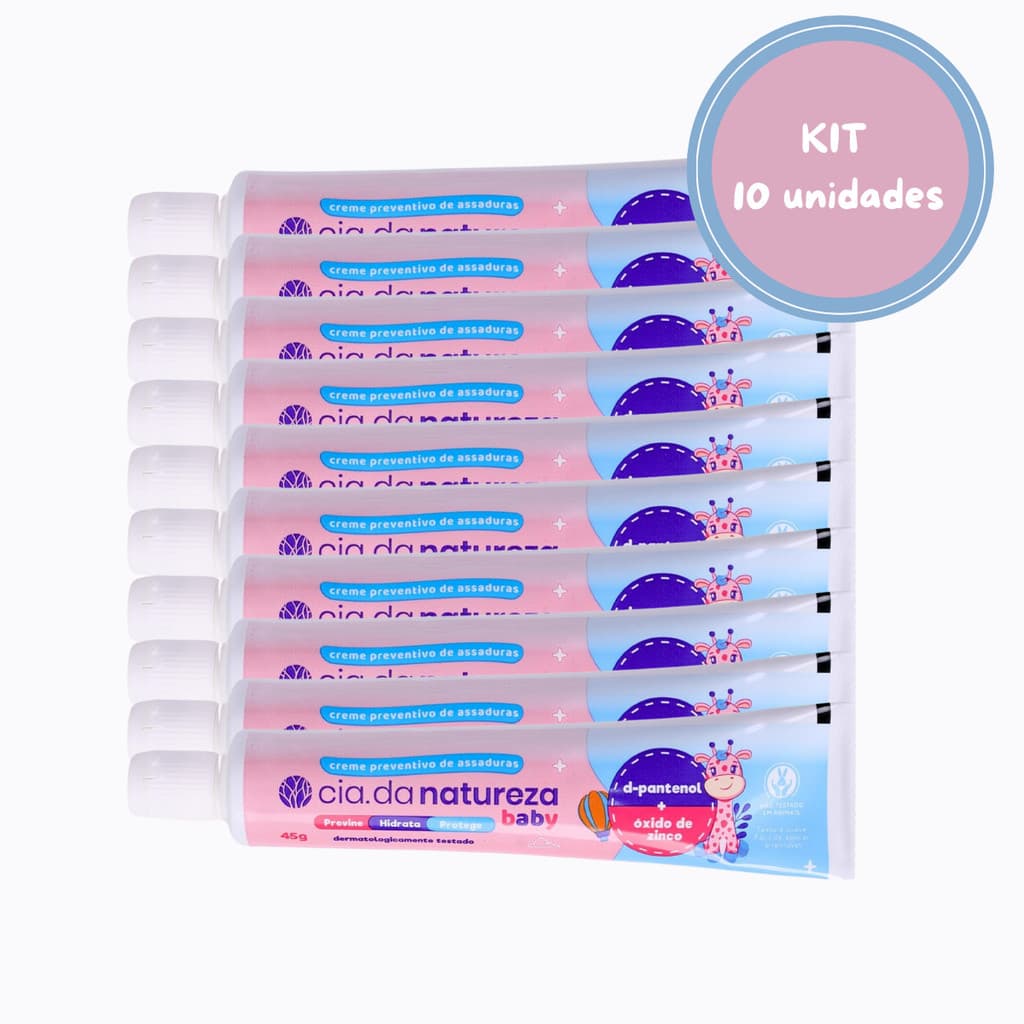 Kit C/10 Creme Pomada Assaduras Cia da Natureza 45g