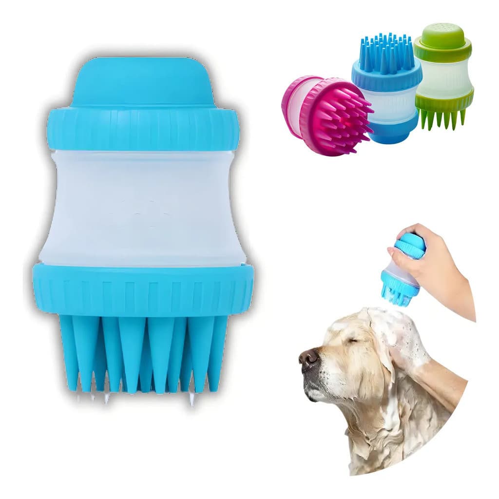 Escova Massageadora para Pets - Ideal para Banho e Relaxamento de Cães e Gatos