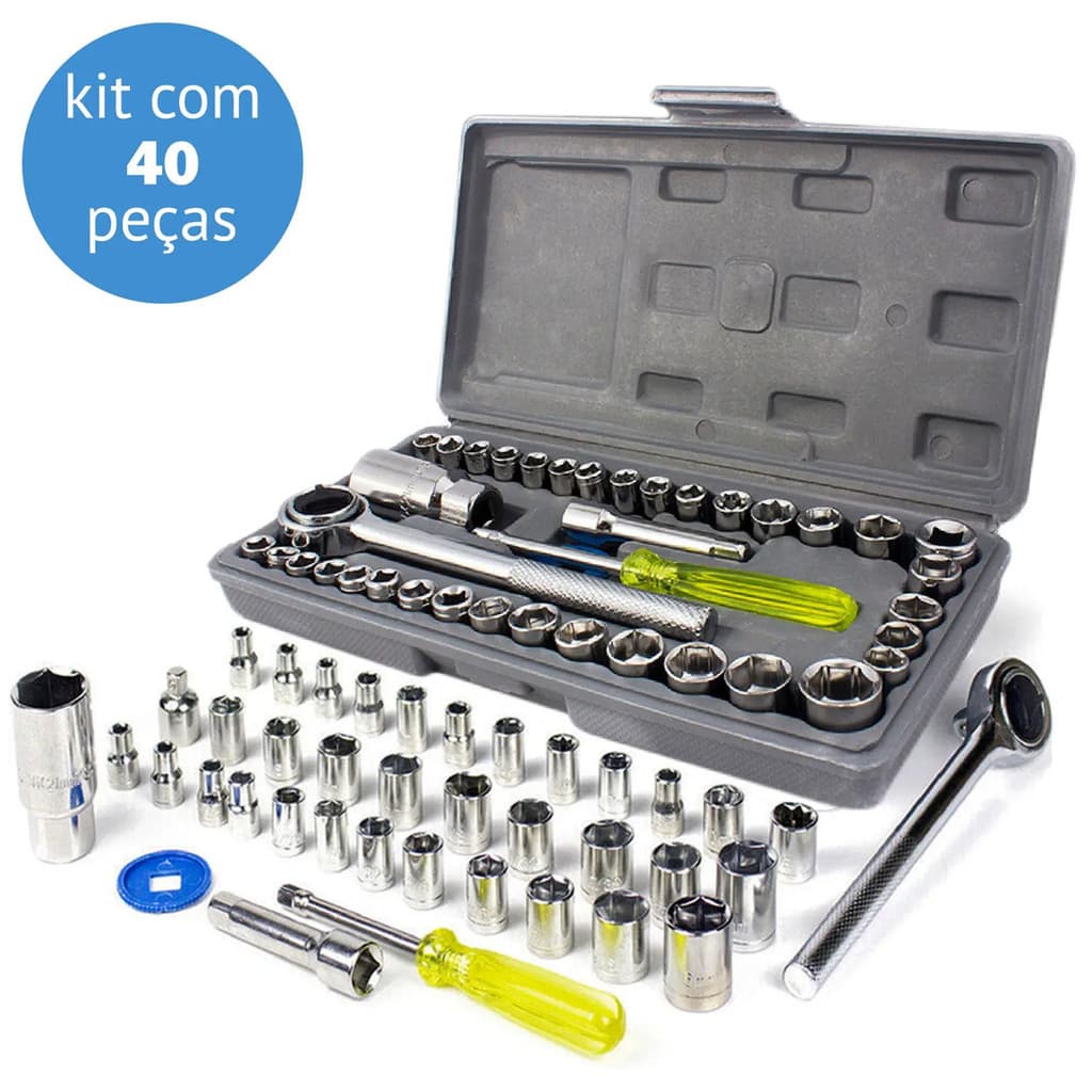 Kit de Ferramentas AIWA com 40 Peças - Jogo de Chaves e Soquetes