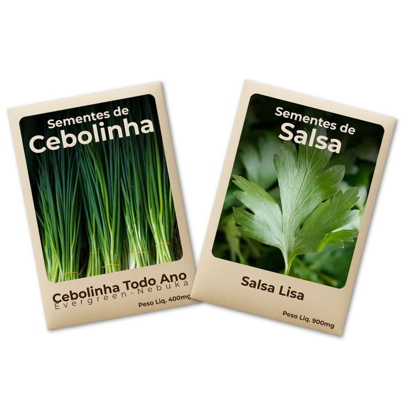 Sementes Salsa-Cebolinha Fácil Cultivo Cultivo Fácil e Produtivo -Kit 2 Pct