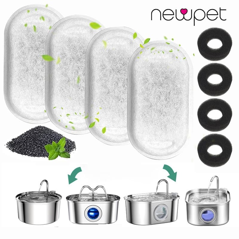 Newpet Filtros De Fonte Para Gatos Filtro De Água Substituição Com Algodão De Gato gelat