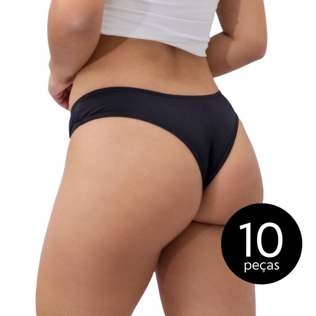 Kit 10 calcinha juvenil conforto menina moça tanga conforto poliéster com forro