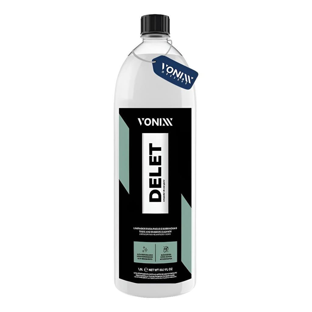 Melhor Limpador De Pneus Borrachas Plástico Delet 1,5l Vonixx