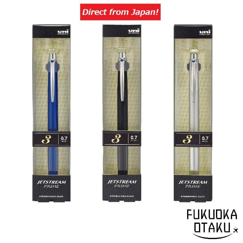 Caneta Esferográfica UNI JETSTREAM PRIME 3 Cores SXE3-3000-07 0.7mm Caneta Multifuncional【Direto do Japão】