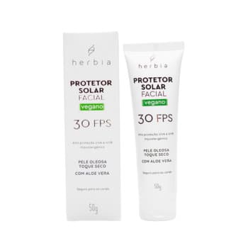 Protetor Face Pele Oleosa Herbia FPS30 | Mineral, Hipoalergênico, Toque Seco