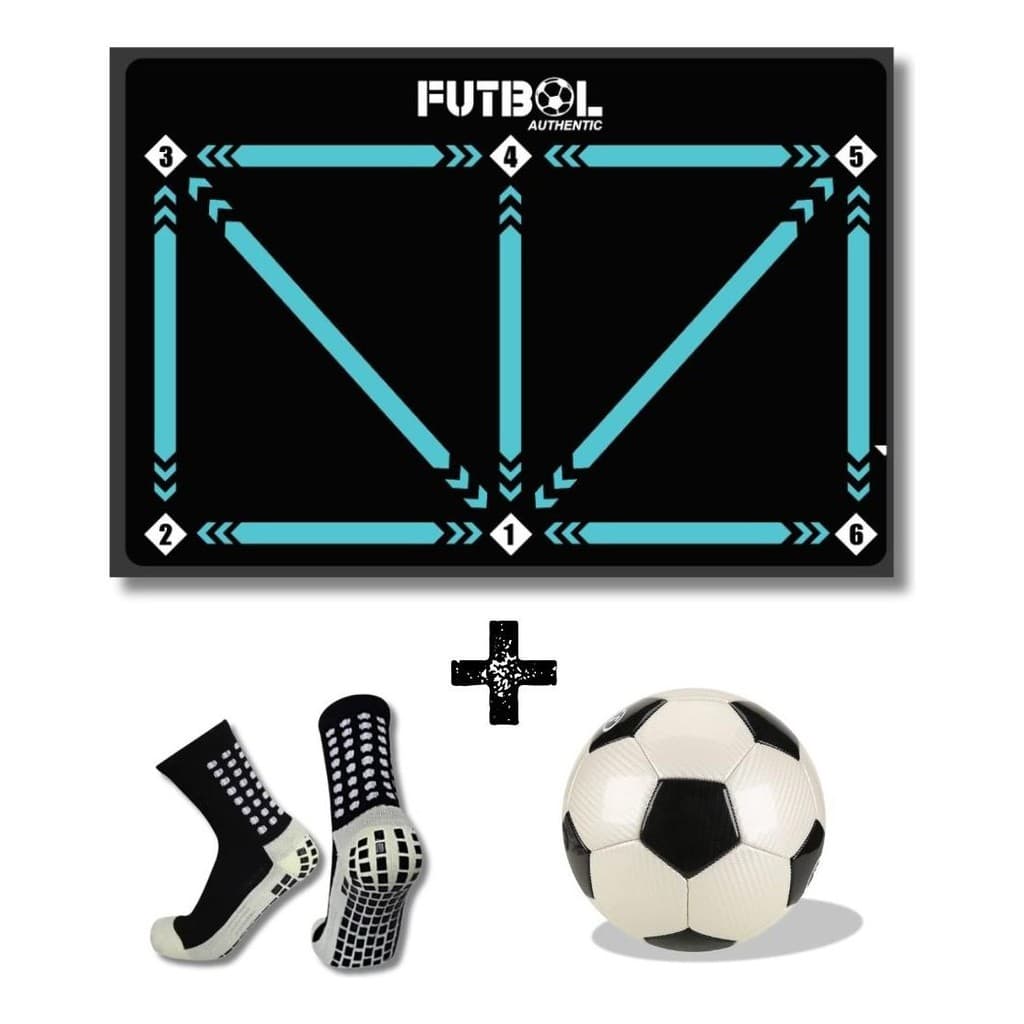 Kit Tapete Treino De Futebol + 1 Par Meia + Bola Profissiona