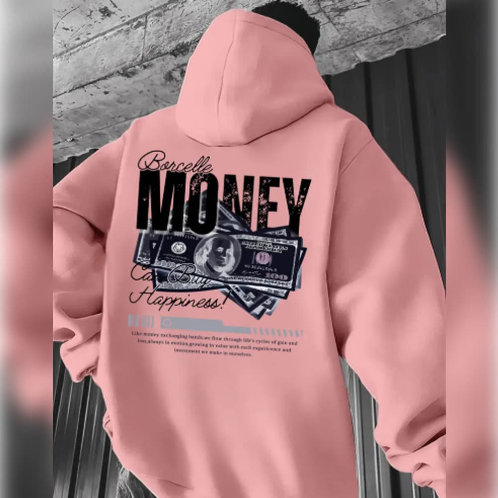 Moletom Casual Masculino com Capuz e Estampa "Money" Estiloso