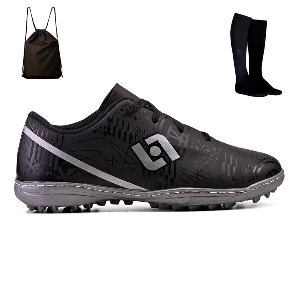Kit Chuteira Infantil Society Costurada Futebol Light + Mochila e Meiao