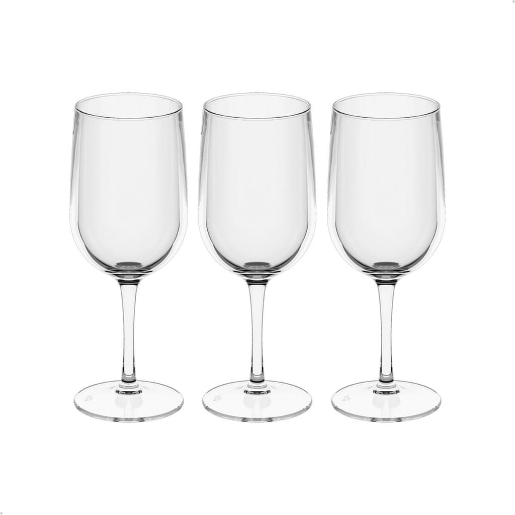 Kit 3 Taças Vinho Tinto Água 380ml Acrílico Cristal Transparente Mesa Festa