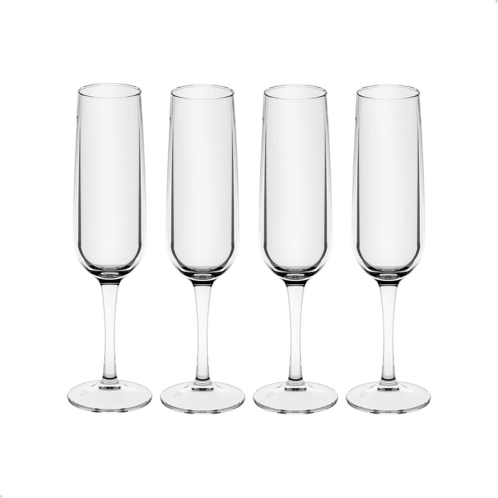 Kit Taças Espumante 160ml Transparente 4 Unidades Festa Acrílico Mesa