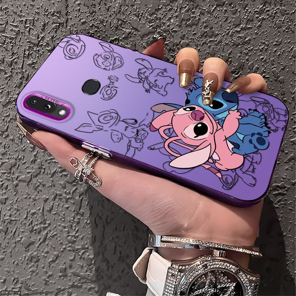 Capa Para Samsung Galaxy A10S Capinha De Silicone Anti choque roxo Celular verde estampada casal criativa Case CY2914