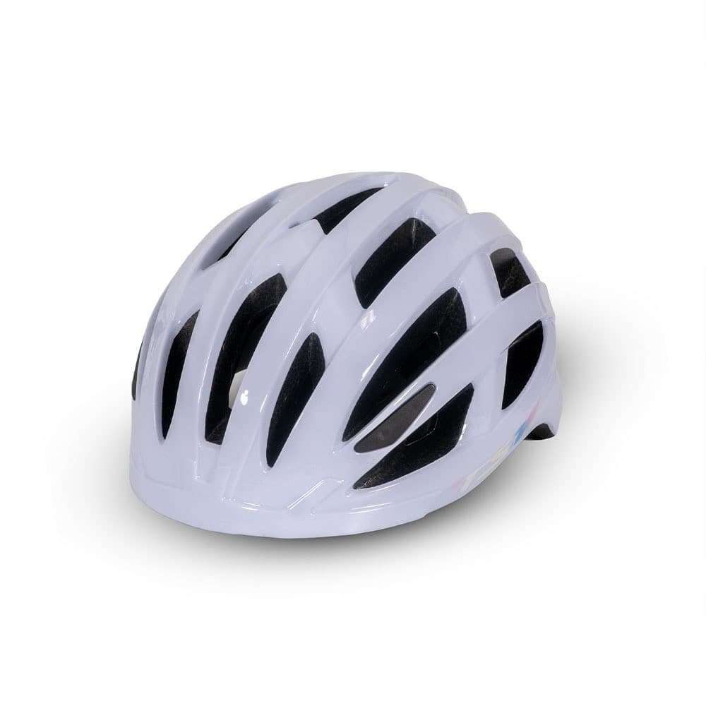 Capacete Tsw Team 3 Ciclismo Adulto Liso Bike Cor Branco Tamanho 54 A 59