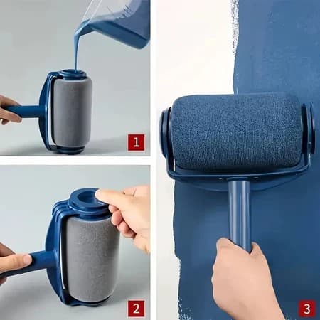Kit de Pincel Rolo de Pintura Easy Glide de 6 Polegadas para Pintura de Paredes + 72 cm cabo