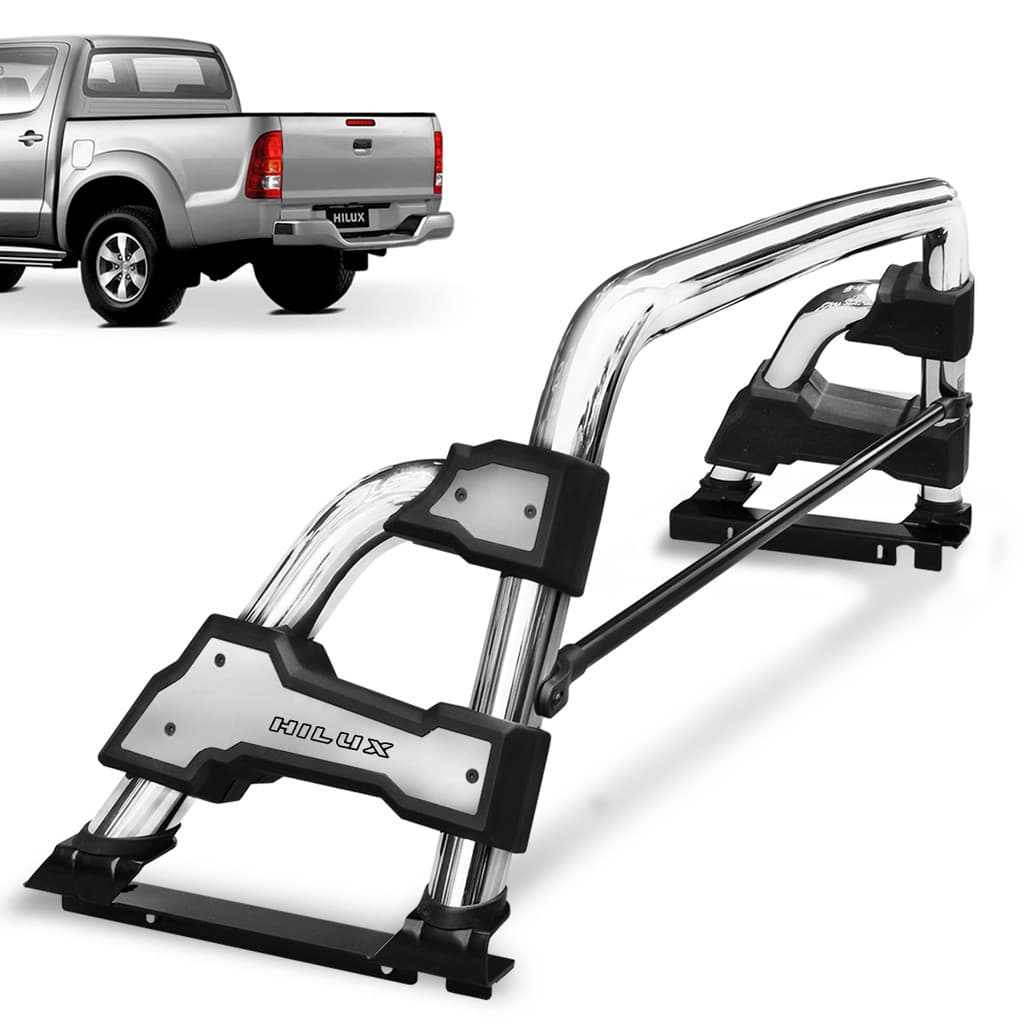 Santo Antônio Hilux 2005 a 2015 STR Cromado Com Grade Preto Aço Carbono com Elevação Design moderno