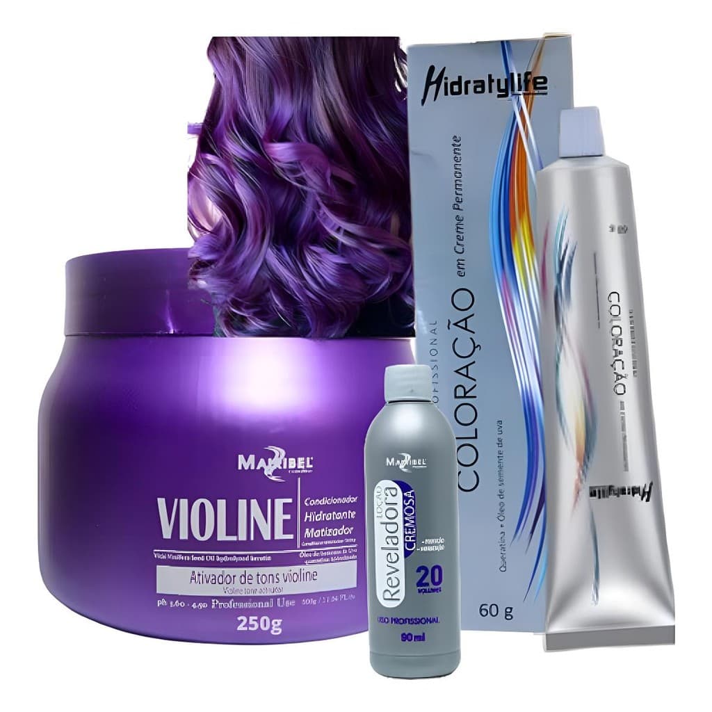 Kit Roxo Violine 1 Coloração 66.226 1 Matiz 250g 1 Ox Mairibel T