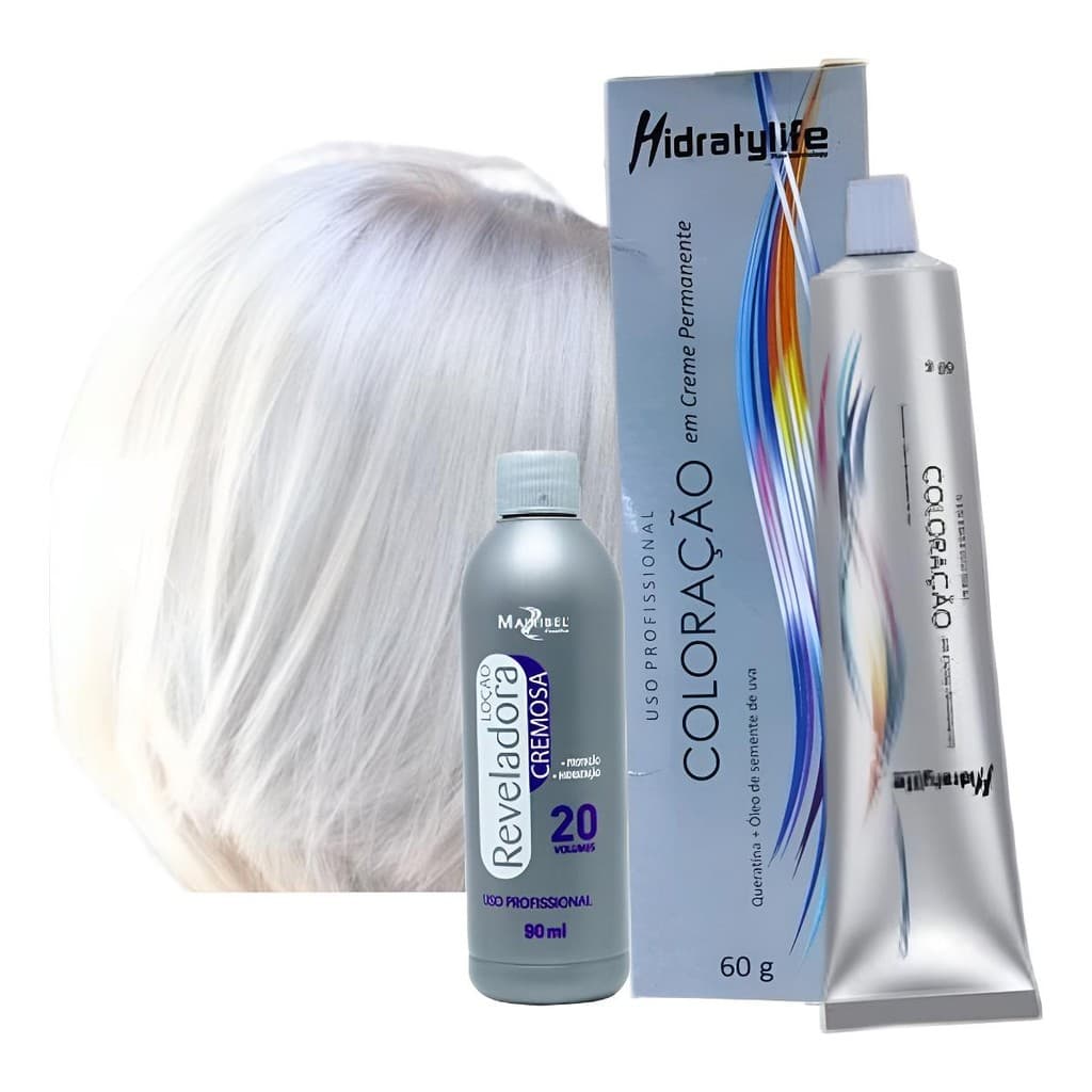 Kit Para Cabelos Branco Ou Loiro Platinado 12.21 + 1 Ox 20v 90ml Nevou