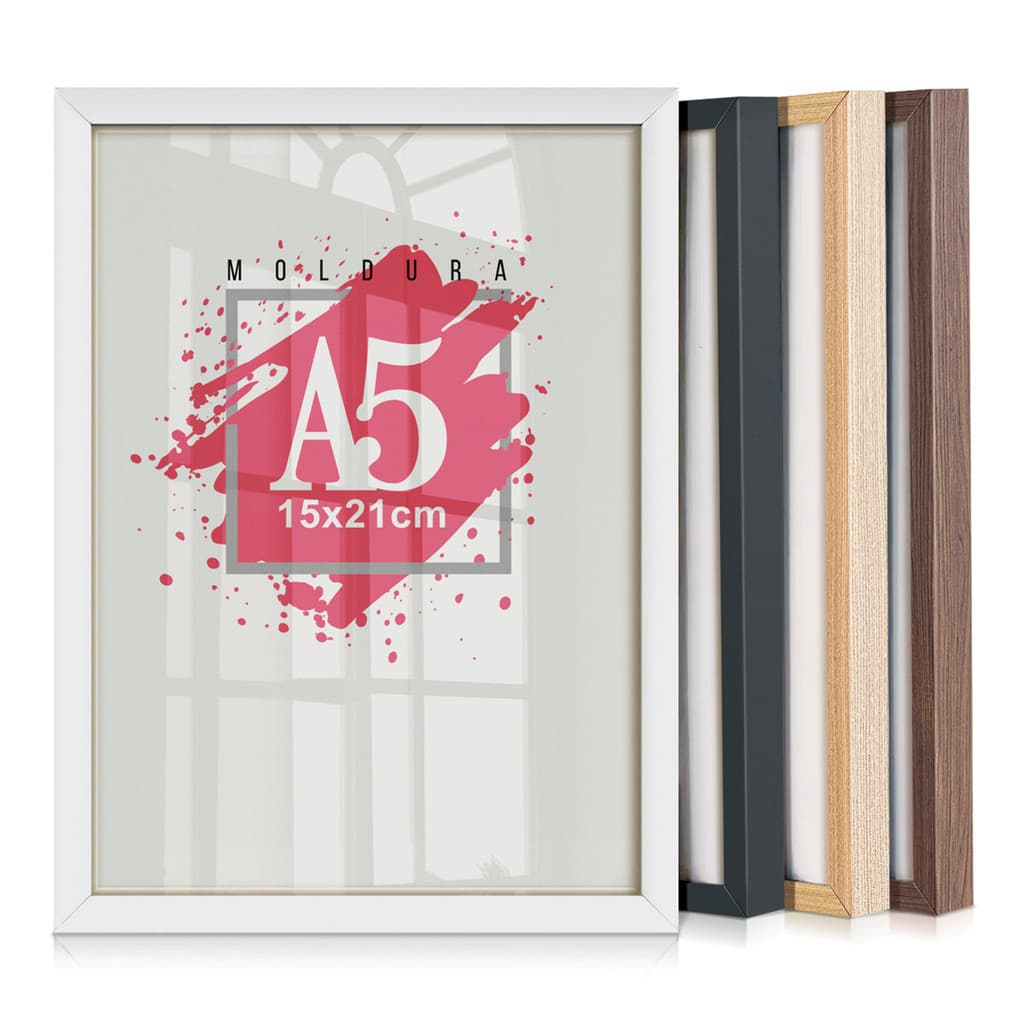 Kit Quadro Molduras A5 15X21 Para Porta Retrato Fotografia Com Acetato Certificado