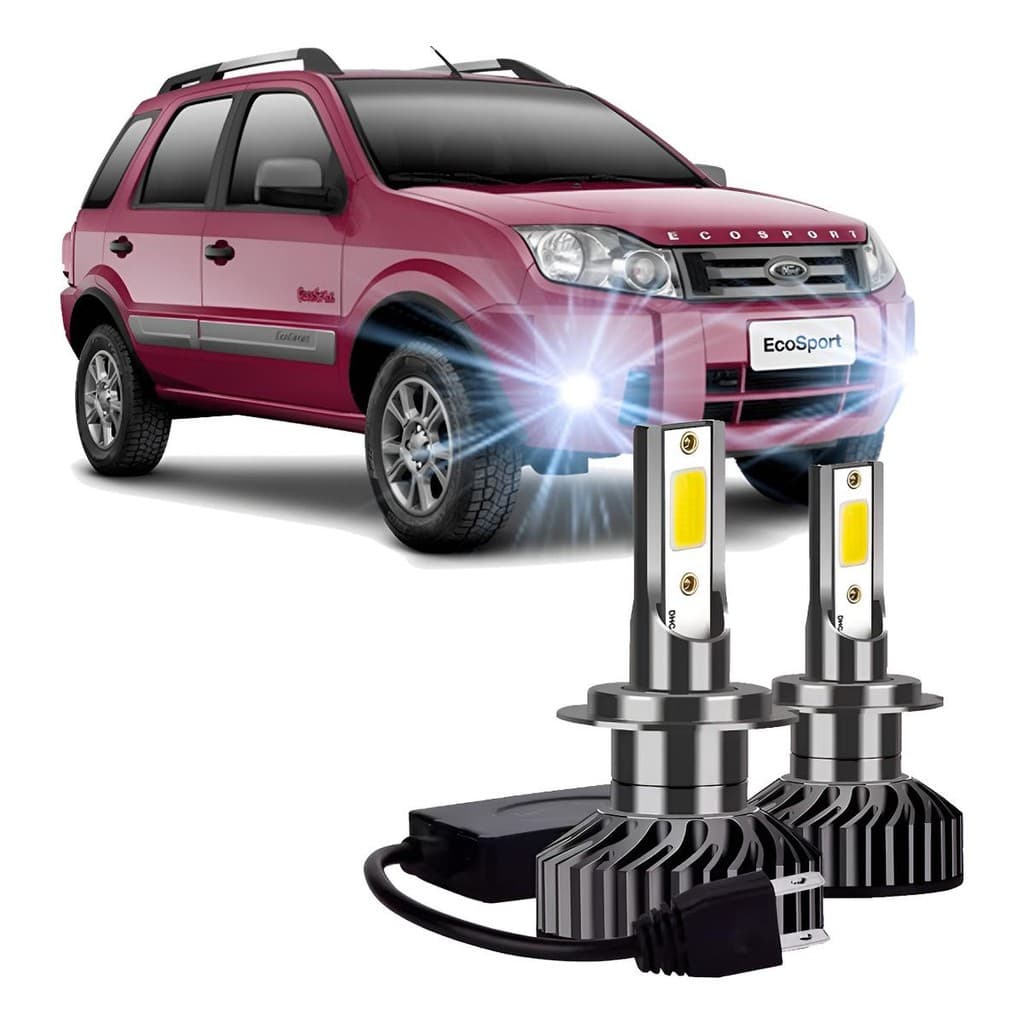 Par Lampada Led Farol Milha Ecosport 2003 A 2012 Super Forte 22.000 lummens