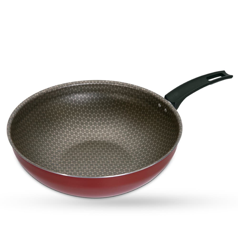 Wok Sem Tampa Com Cabo Luxury Vermelha Nº24