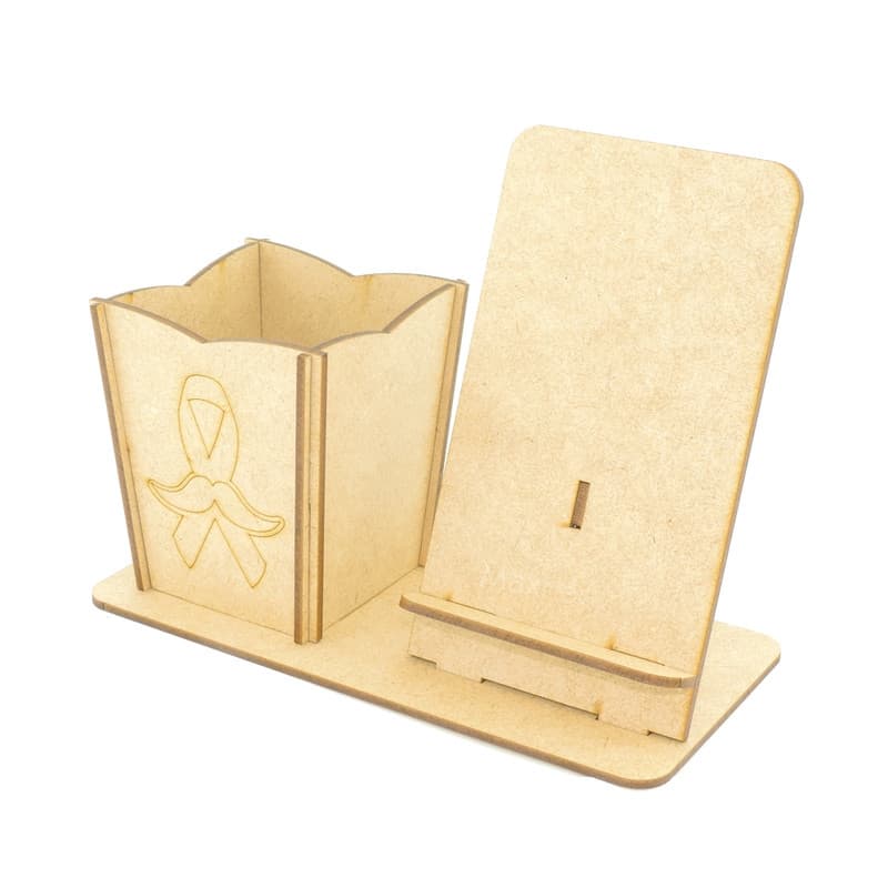 Kit 5 Organizador de Mesa Porta Lápis e Celular Personalizado Novembro Azul