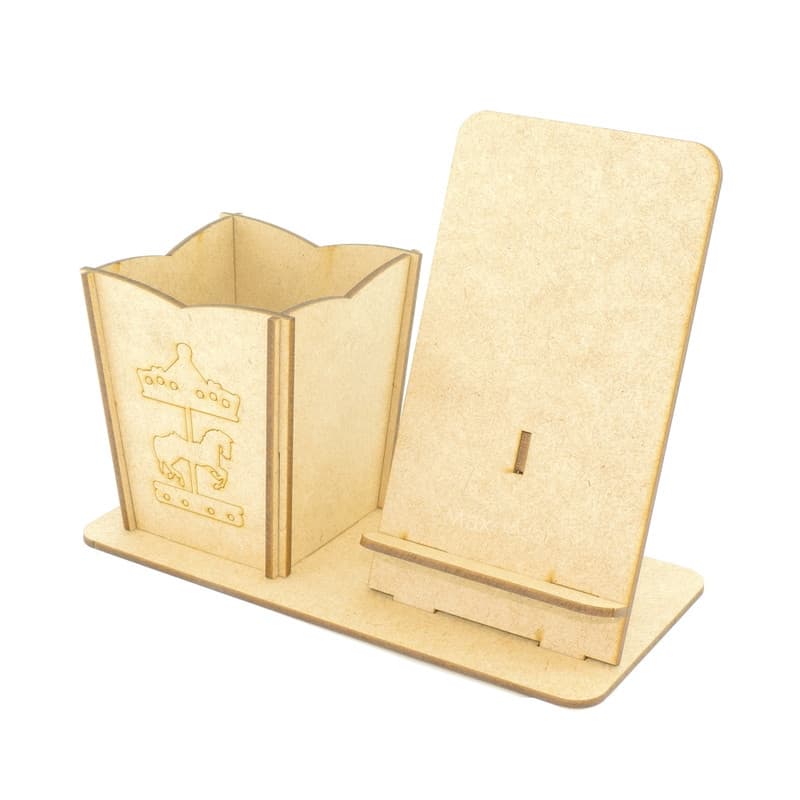 Kit 5 Organizador de Mesa Porta Lápis e Celular Personalizado Carossel