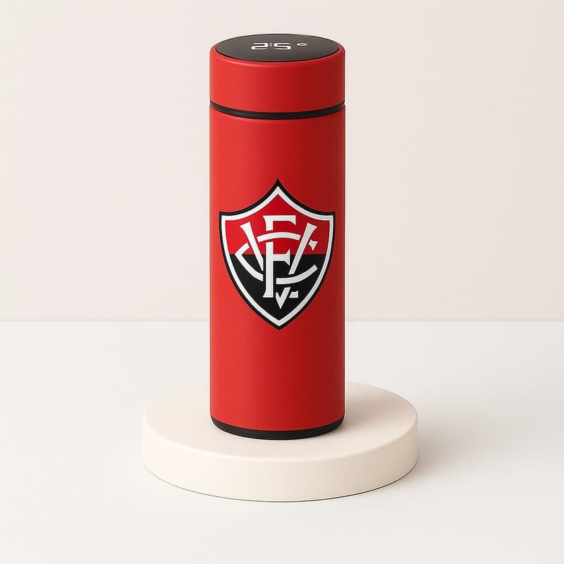 Garrafa Térmica Aço Inoxidavel Time de Futebol com Medidor De Temperatura Digital 500ml-ALTONIVEL TOP 3