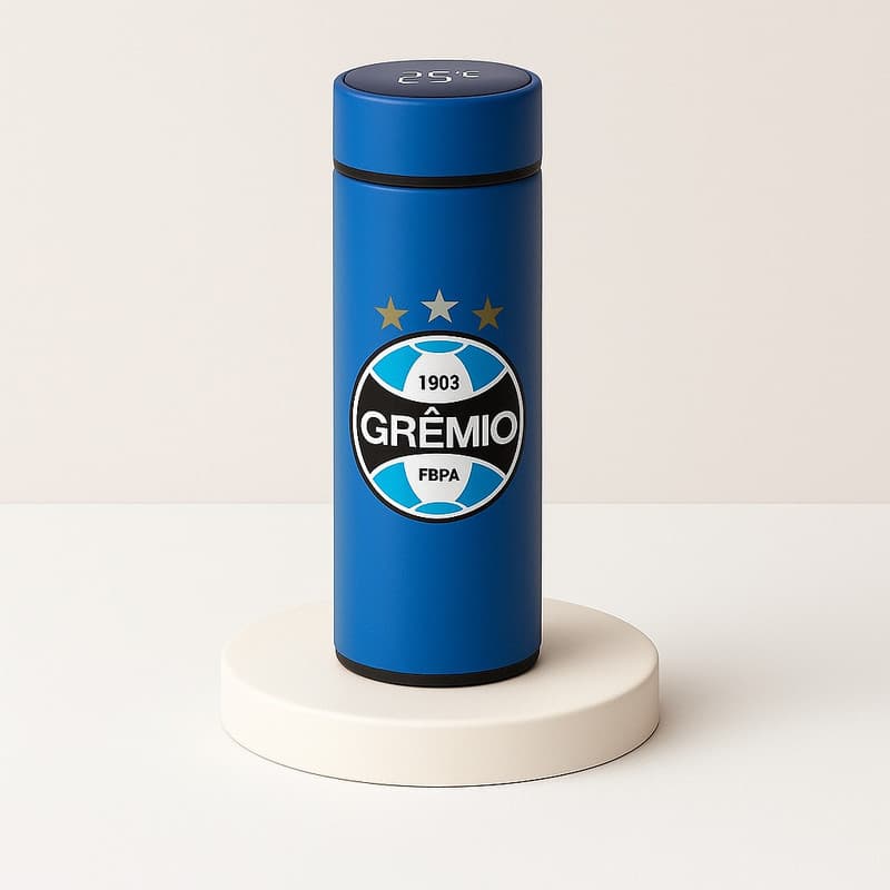 Garrafa Térmica Aço Inoxidavel Time de Futebol com Medidor De Temperatura Digital 500ml-ALTONIVEL TOP6