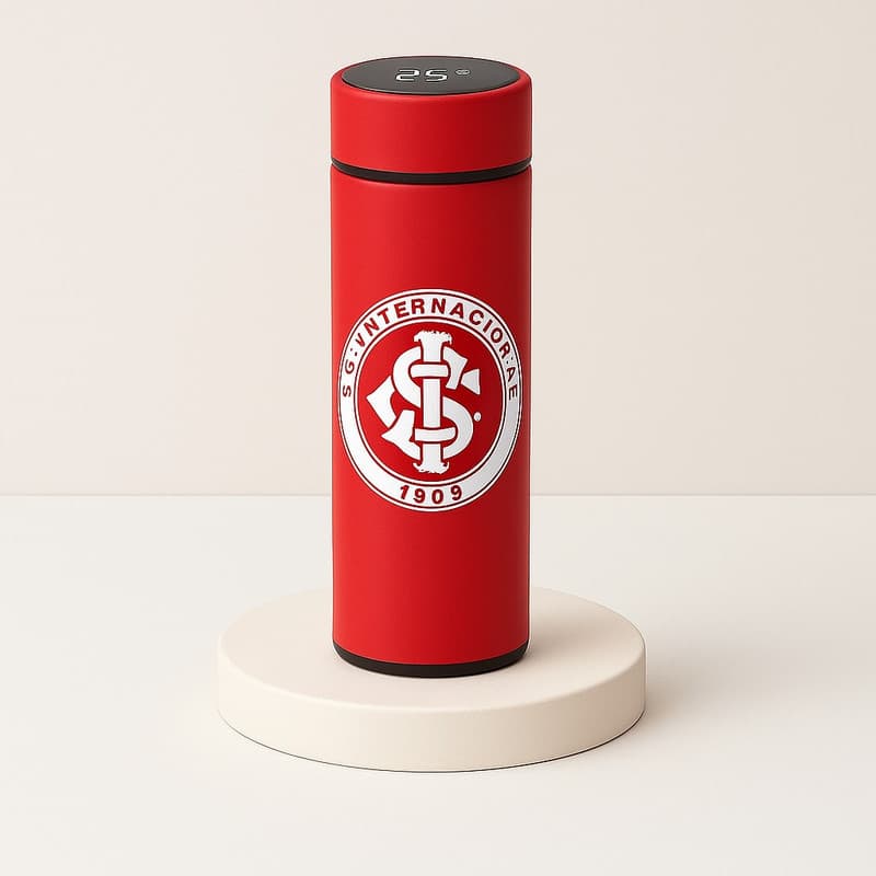 Garrafa Térmica Aço Inoxidavel Time de Futebol com Medidor De Temperatura Digital 500ml-ALTONIVEL TOP 5