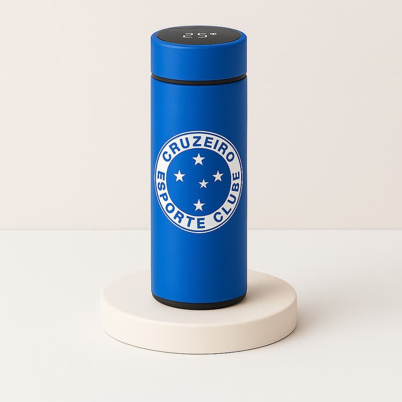Garrafa Térmica Aço Inoxidavel Time de Futebol com Medidor De Temperatura Digital 500ml-ALTO NIVEL TOP 7