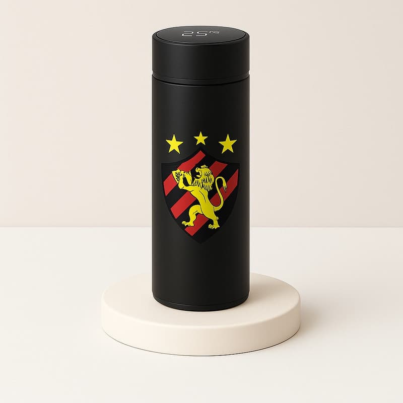 Garrafa Térmica Aço Inoxidavel Time de Futebol com Medidor De Temperatura Digital 500ml-ALTONIVEL TOP2