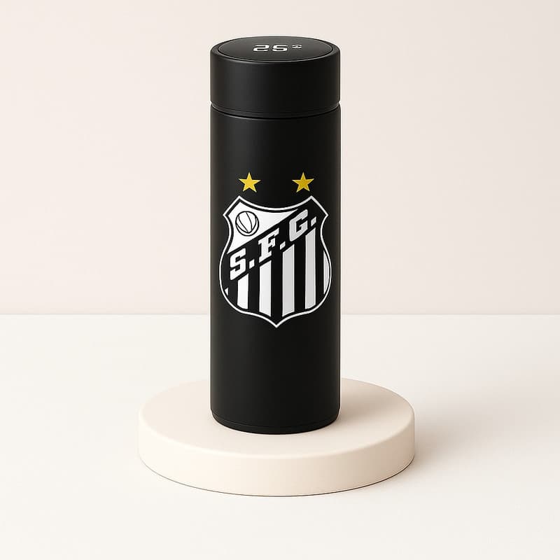 Garrafa Térmica Aço Inoxidavel Time de Futebol com Medidor De Temperatura Digital 500ml-ALTO NIVEL TOP10